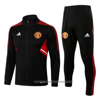 Jacket Tracksuit Manchester United 2022-2023 Black and Red